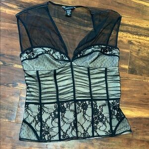 Moda International Lace and Mesh Top